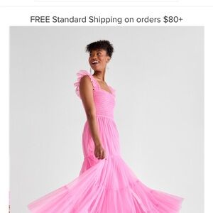 Francesca's Pink Tiered Tulle Maxi Dress